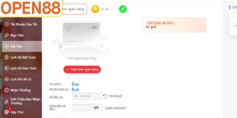 Các điều kiện cần hoàn thành trước khi rút tiền Open88 
